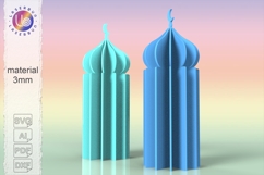 Tall 3D Mosque SVG 10×28cm 6-Part Laser Cut Eid Template 3mm Product Image 1