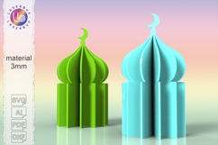 3D Mosque SVG 10×19cm Laser Cut Design with 6 Parts Product Image 1
