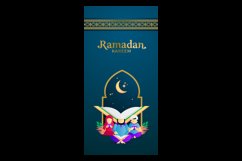 Ramadan kareem praying father, son and daughter illustration Product Image 2