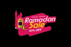 Ramadan sale sticker banner template design vector Product Image 2