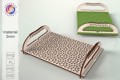 Ramadan Serving Tray with Handles Laser Cut Layer Arabic SVG Product Image 1