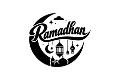 Ramadhan Crescent Moon Typography Vertical Design Product Image 1