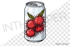 Rambutan can PNG Drink Clipart beverage summer cartoon Product Image 1