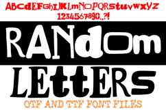 Random Letters Ransom Note Alphabet ABC Text Font Hand Drawn OTF by Squeeb Creative