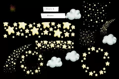Stars and Moons Watercolor Clipart Png Product Image 2
