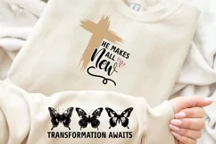 He Makes All New Sleeve SVG, God SVG Design, Faith SVG Product Image 1