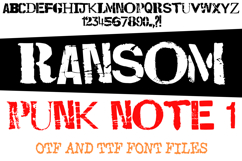 Ransom Punk Note 1 Distressed Lettering ABC Font Typography Text by Squeeb Creative