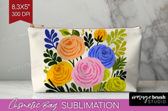 Ranunculus Modern Floral Cosmetic Bag Sping Flower Makeup Product Image 1