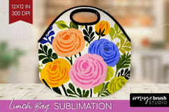 Ranunculus Modern Floral Lunch Bag Sping Flower Lunch Bug Product Image 1
