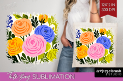 Ranunculus Modern Floral Tote Bag Sping Flower Tote Bag PNG Product Image 1
