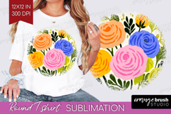 Ranunculus Modern Floral Round Tshirt Background Sping PNG Product Image 1
