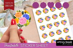 Ranunculus Modern Floral Round Sticker Sping Flower Sticker Product Image 1