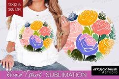 Ranunculus Modern Floral Round Tshirt Background Sping PNG Product Image 1