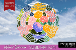 Ranunculus Modern Floral Wind Spinner Sublimation PNG Sping Product Image 1