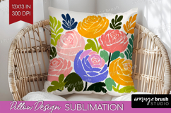 Ranunculus Modern Floral Pillow Sublimation Sping Flower Product Image 1