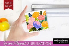 Ranunculus Modern Floral Magnet Sublimation Sping Flower PNG Product Image 1
