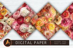 Ranunculus Flowers Digital Paper Product Image 1