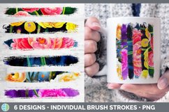 Bundle of six Ranunculus Flowers brush stroke pngs.