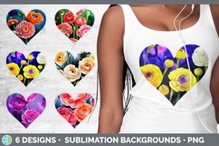 Bundle of six Ranunculus Flowers hearts clipart.
