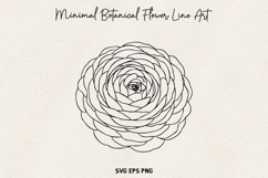 Minimal Botanical Flower SVG, Thin Line Floral Outline, PNG. Product Image 1