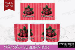 Raspberry Vintage Fruit Mug Wrap Summer Mug PNG Sublimation Product Image 1