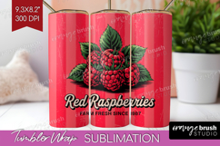Raspberry Vintage Fruit Tumbler Wrap Summer Tumbler PNG Product Image 1