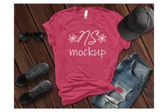 Bella Canvas 3001 Tshirt Mock-up RASPBERRY HEATHER Product Image 1