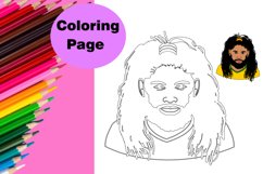 Afro Rasta Man Artist African American Coloring Page Product Image 1