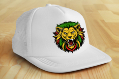 Rasta Lion - Red Gold &amp; Green Png T-Shirt Sublimation Product Image 4