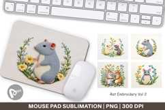 Mouse Pad Rat Embroidery Product Image 1