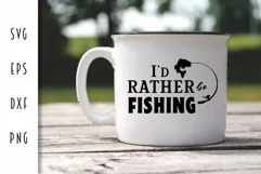 Rather be Fishing SVG - Fishing Rod Cut File Product Image 2