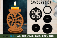 Rattan Candlestick Lasercut Product Image 1