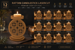 Rattan Candlestick Lasercut BUNDLES Product Image 1