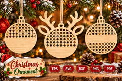 Rattan Christmas Ornament SVG, Reindeer Ornament Svg Product Image 1
