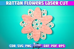 Rattan Flower Laser Cut SVG|Rattan Laser Cut Design|Flower Product Image 1