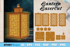 Rattan Lantern SVG. 3D Lamps Laser Cut Product Image 12