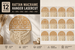 Rattan Macrame Hanger Lasercut BUNDLES Product Image 1