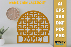 Rattan Name Sign Lasercut Product Image 1