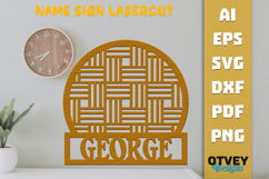 Rattan Name Sign Lasercut Product Image 1