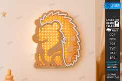 Rattan Night Light Laser Cut | Nursery Luminous Wall Décor Product Image 1
