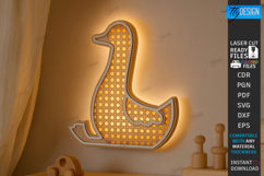 Rattan Night Light Laser Cut | Nursery Luminous Wall Décor Product Image 1