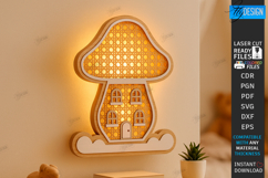 Rattan Night Light Laser Cut | Nursery Luminous Wall Décor Product Image 1
