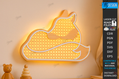 Rattan Night Light Laser Cut | Nursery Luminous Wall Décor Product Image 1