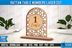 Rattan Table Numbers | Table Number Sign |Event Tables Décor Product Image 1