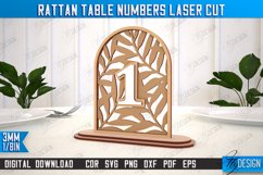 Rattan Table Numbers | Table Number Sign |Event Tables Décor Product Image 1