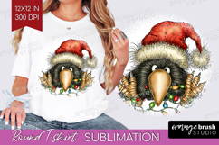 Raven Tangled In Christmas Lights Round Tshirt Background Product Image 1