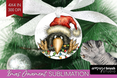 Raven Tangled In Christmas Lights Ornament PNG Funny Xmas Product Image 1