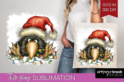 Raven Tangled In Christmas Lights Tote Bag Funny Xmas Tote Product Image 1