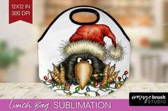 Raven Tangled In Christmas Lights Lunch Bag Funny Xmas Lunch Product Image 1
