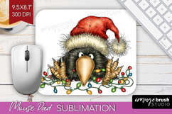 Raven Tangled In Christmas Lights Mouse Pad Sublimation Product Image 1